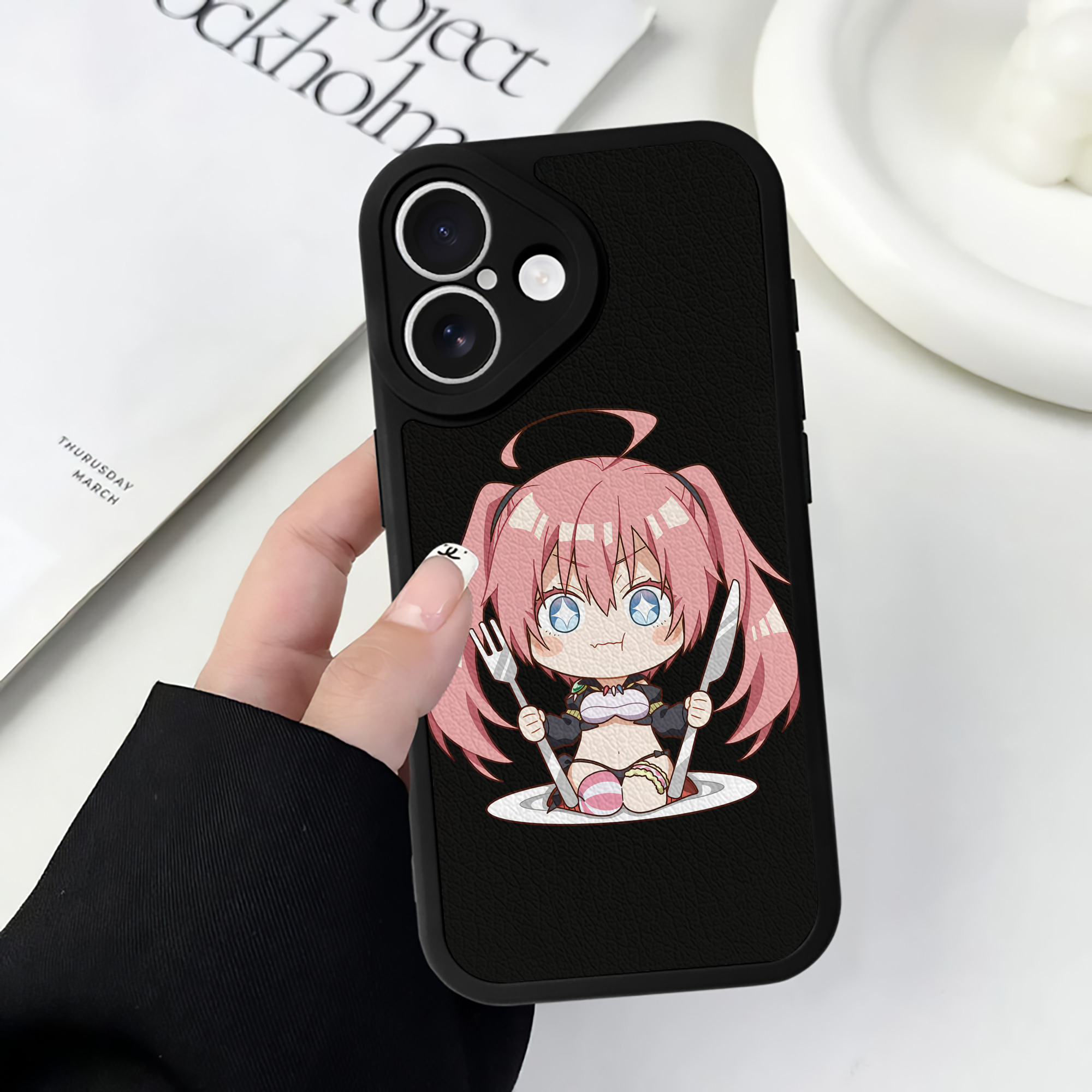（画像用） 転スラ Regarding Reincarnated to Slime 【iPhone 16シリーズ対応】シリコンスマホケース（レザー調） 材質：シリコン